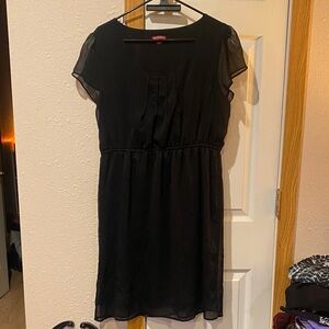 Merona Black Sheer Sleeve Midi Dress